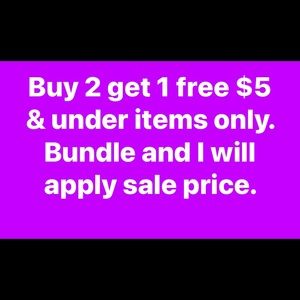 Applies to $5 and under items only.
